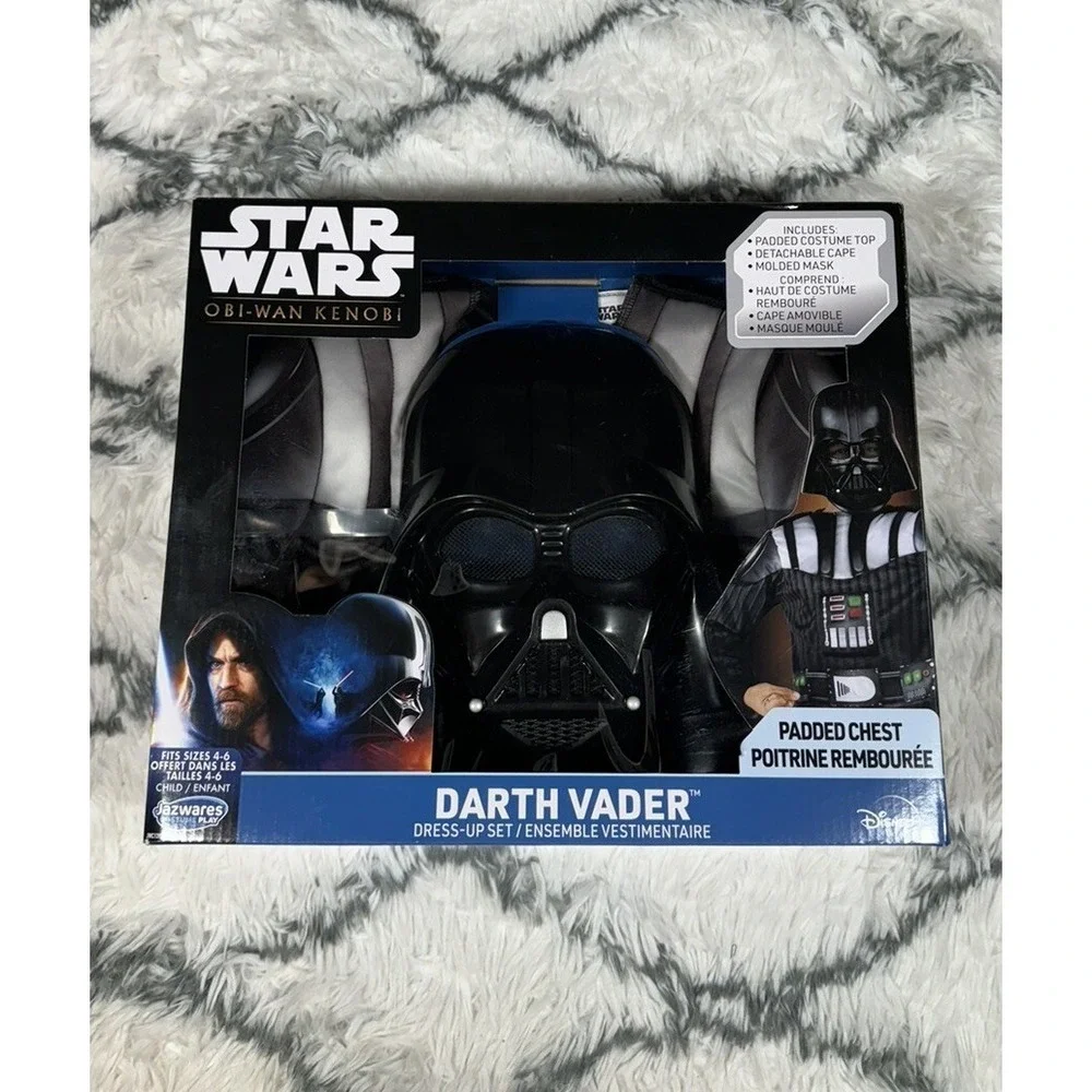 STAR WARS Obi-Wan Kenobi Darth Vader Mask Padded Costume Cosplay Child 4-6 *NEW*